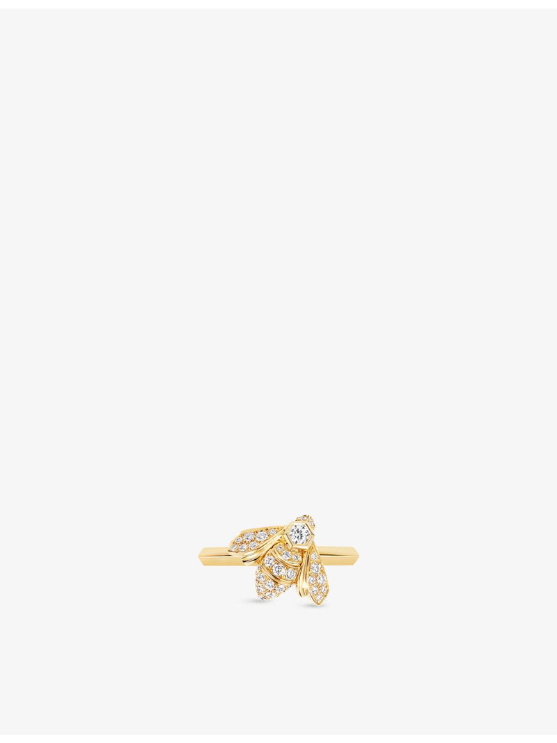 Chaumet bee ring 18ct yellow gold 0.26ct diamonds (British brand)