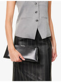 Verafied leather clutch bag with interchangeable straps, British brand