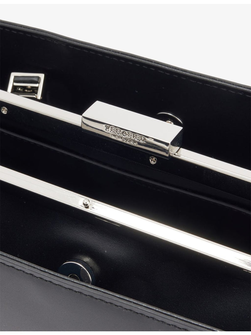 Verafied leather clutch bag with interchangeable straps, British brand