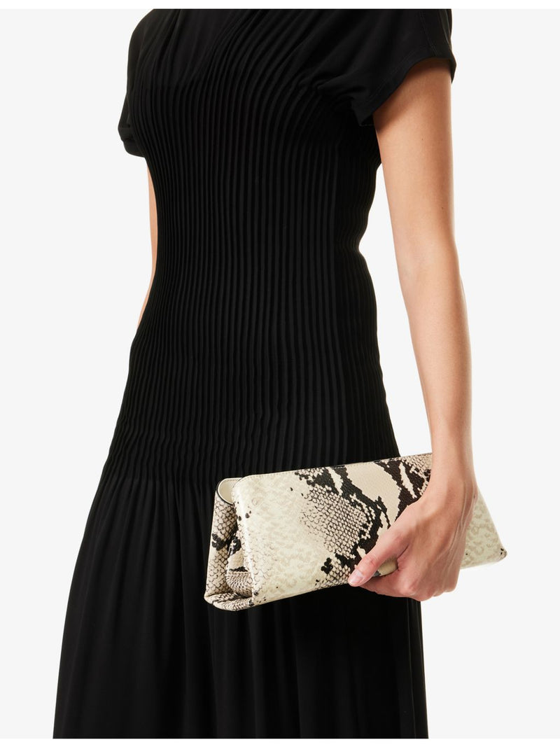 Vera croc embossed leather clutch bag 29cm, imported from the UK