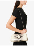 Vera croc embossed leather clutch bag 29cm, imported from the UK