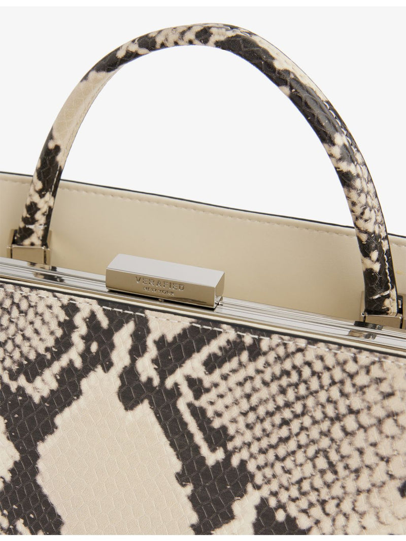 Vera croc embossed leather clutch bag 29cm, imported from the UK