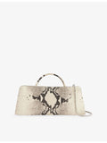 Vera croc embossed leather clutch bag 29cm, imported from the UK