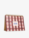 Papier Floral Gingham spiral monthly desk planner, imported from the UK