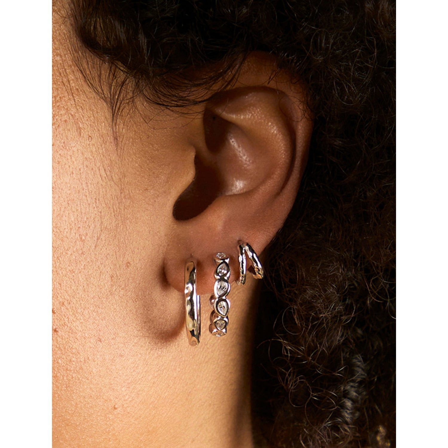 Astrid & Miyu 18ct gold-plated sterling silver hoop earrings, UK version