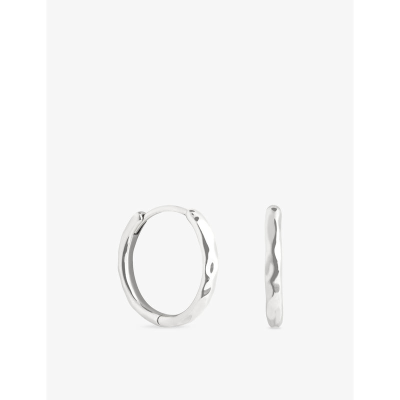 Molten Textured 18ct Yellow Gold-Plated Sterling-Silver Hoop Earrings - 18ct GP Silver