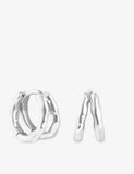 Astrid & Miyu Molten Textured Illusion 18ct Yellow Gold-Plated Sterling Silver Huggie Hoop Earrings