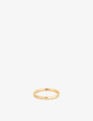 selfridges Astrid & Miyu Molten Textured Rhodium-Plated Sterling Silver Band Ring- Buy online at McGrocer