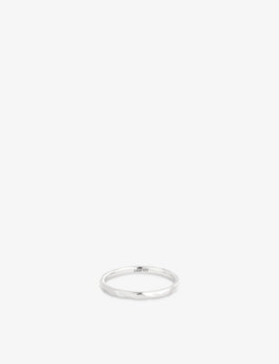 Astrid & Miyu molten textured sterling silver band ring - British product