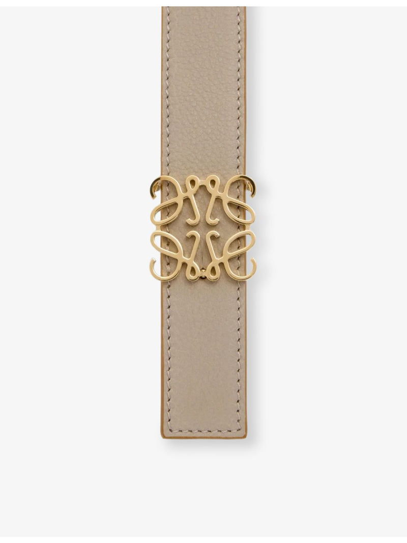 Loewe Anagram reversible leather belt with gold buckle (British brand)