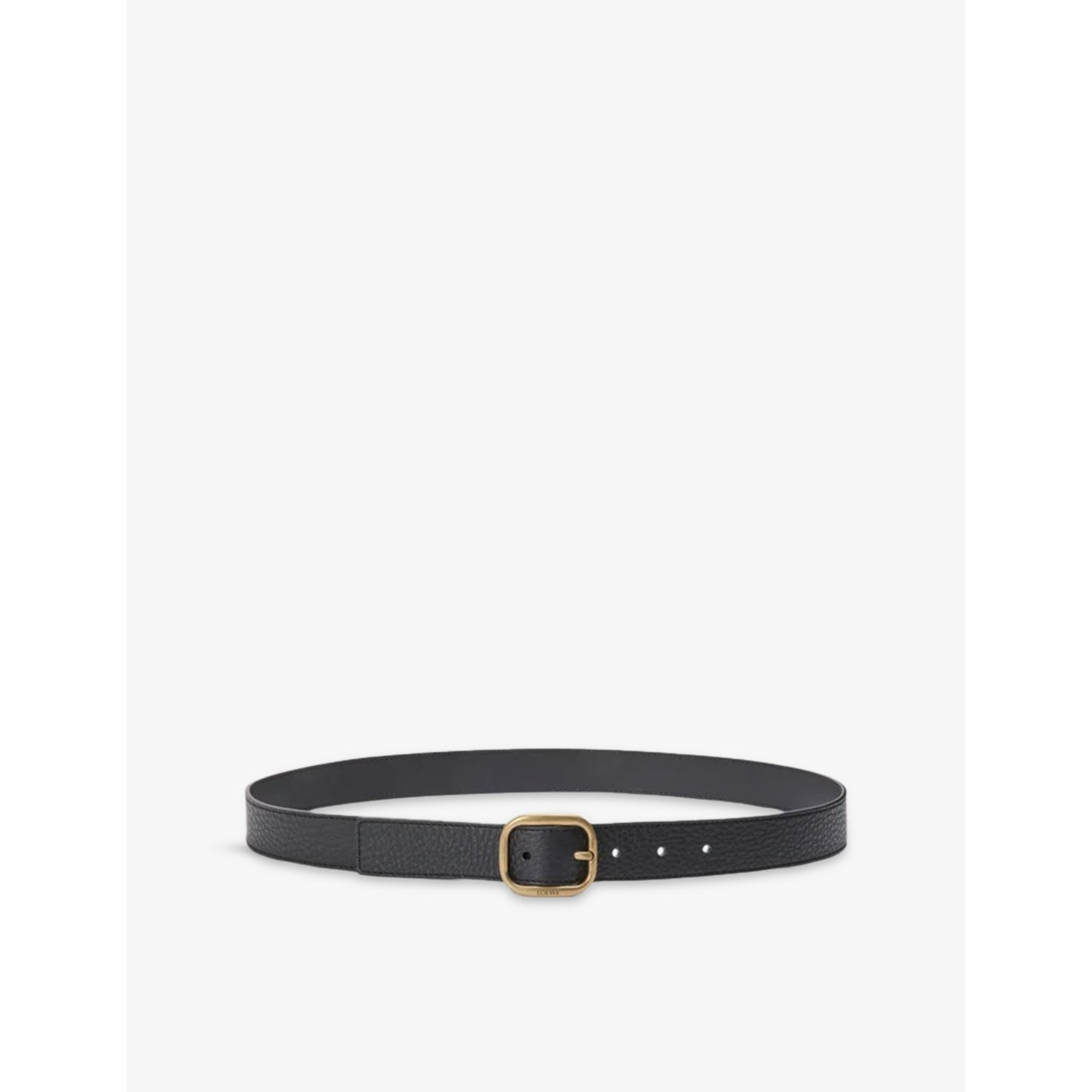 Rounded-Buckle Leather Belt - 26