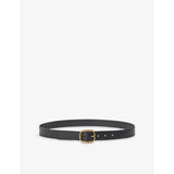 Rounded-Buckle Leather Belt - 26