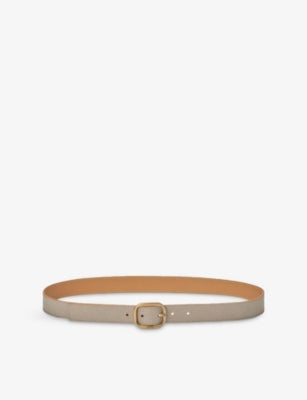 Loewe Rounded-Buckle Leather Belt 3cm