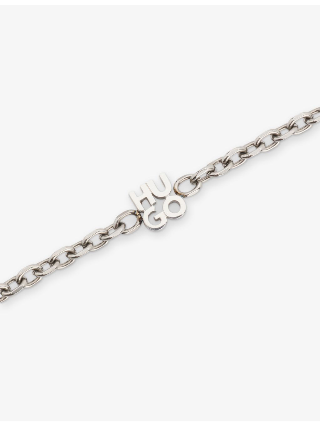 HUGO stacked logo-plaque stainless-steel bracelet (British brand)