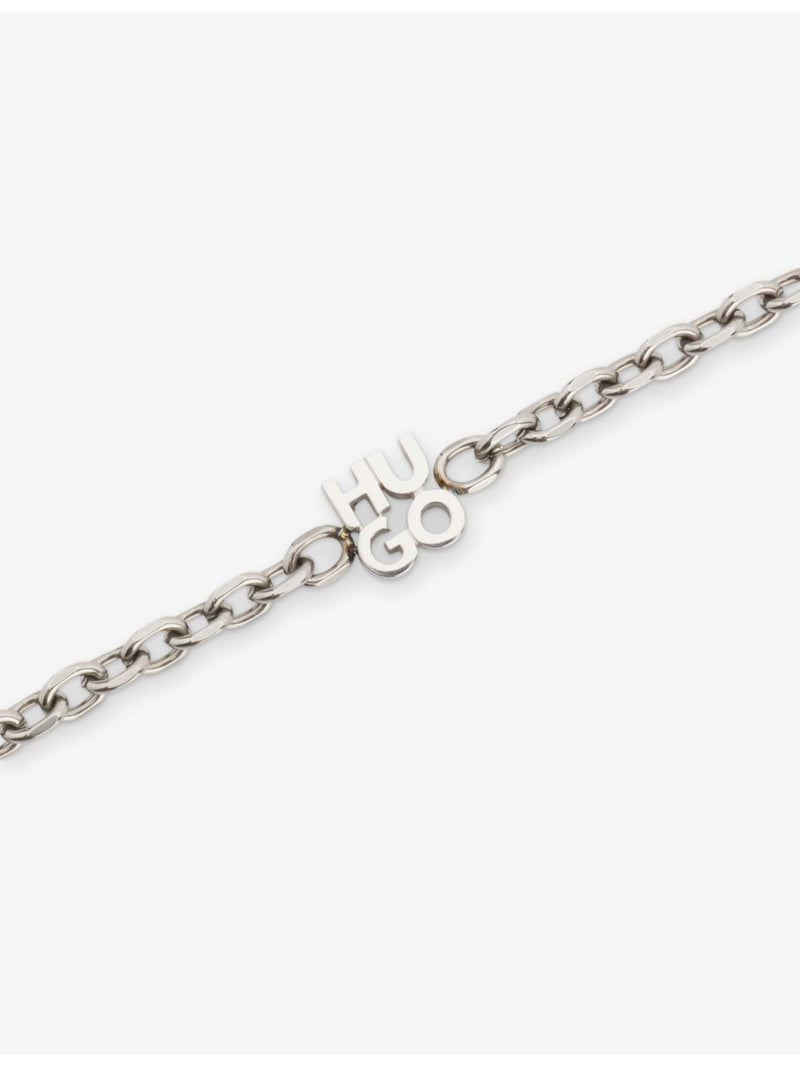 HUGO stacked logo-plaque stainless-steel bracelet (British brand)