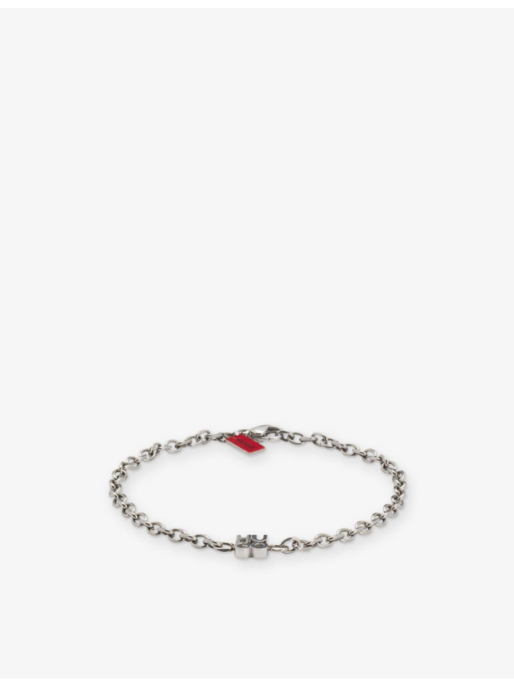 HUGO stacked logo-plaque stainless-steel bracelet (British brand)