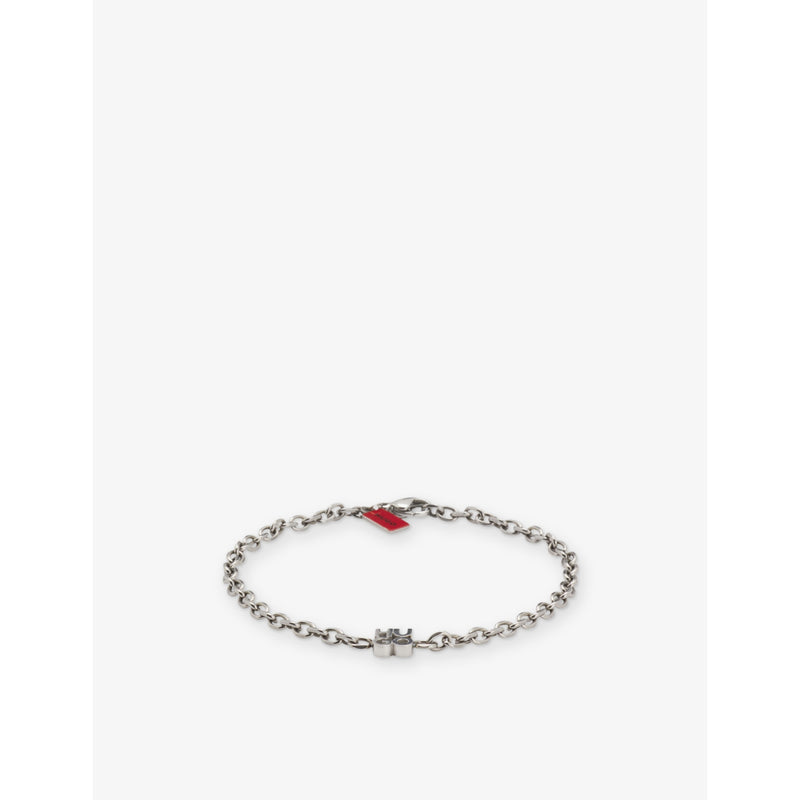 HUGO stacked logo-plaque stainless-steel bracelet (British brand)