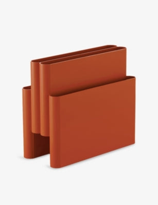 Kartell magazine rack in thermoplastic with multiple compartments, UK version