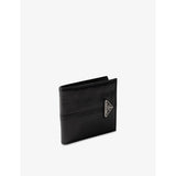 Prada leather wallet with triangle plaque (British brand)