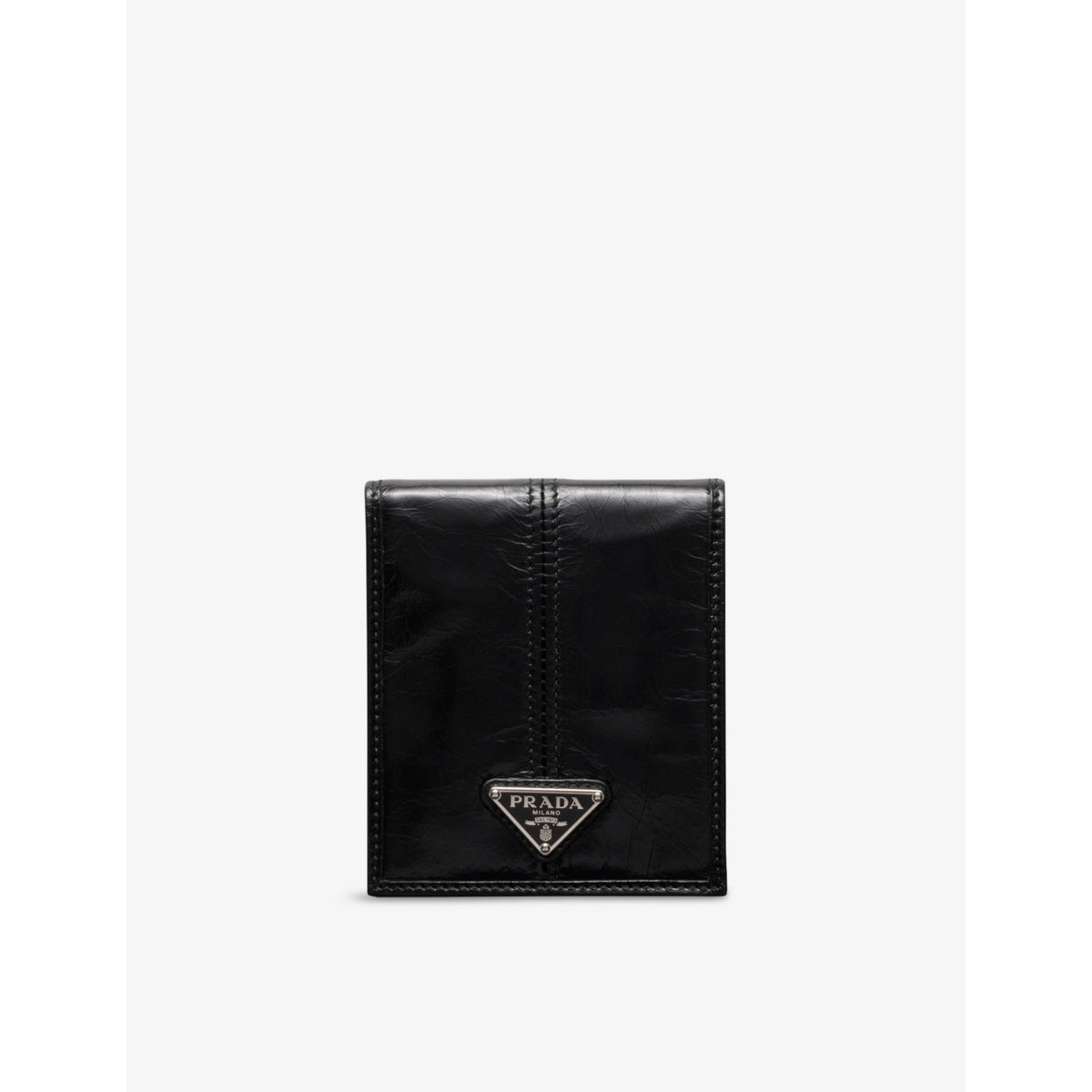 Brand-Plaque Leather Wallet - BLACK