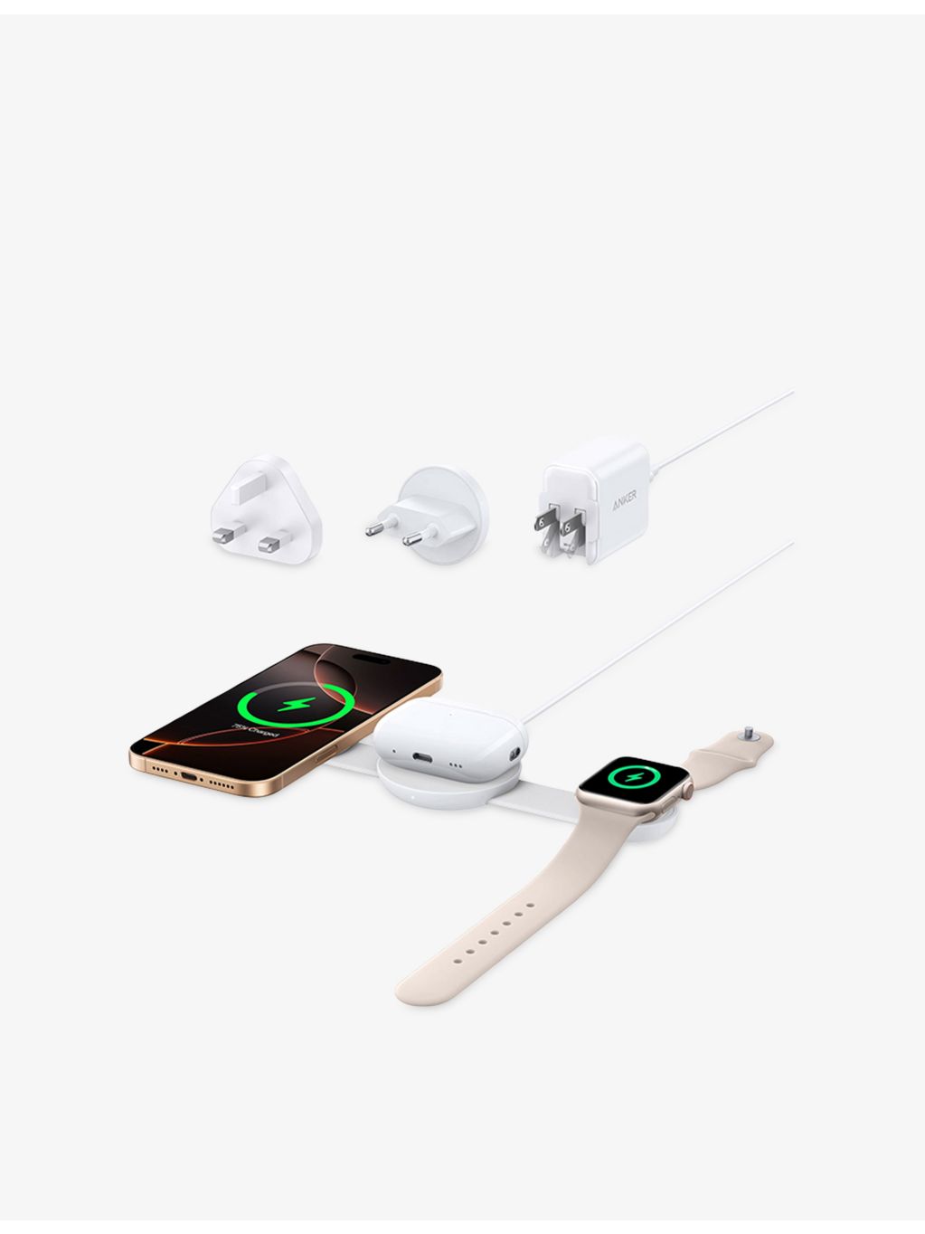 Anker MagGo 3-in-1 foldable wireless charging station (British brand)