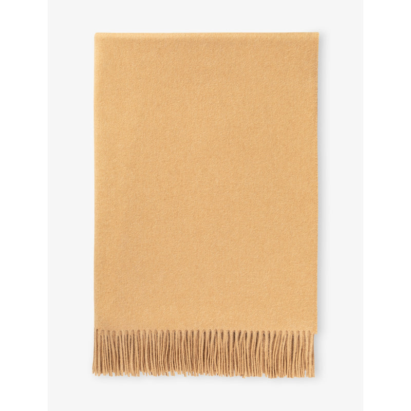 Plain Cashmere Throw 190cm x 140cm - CAMEL