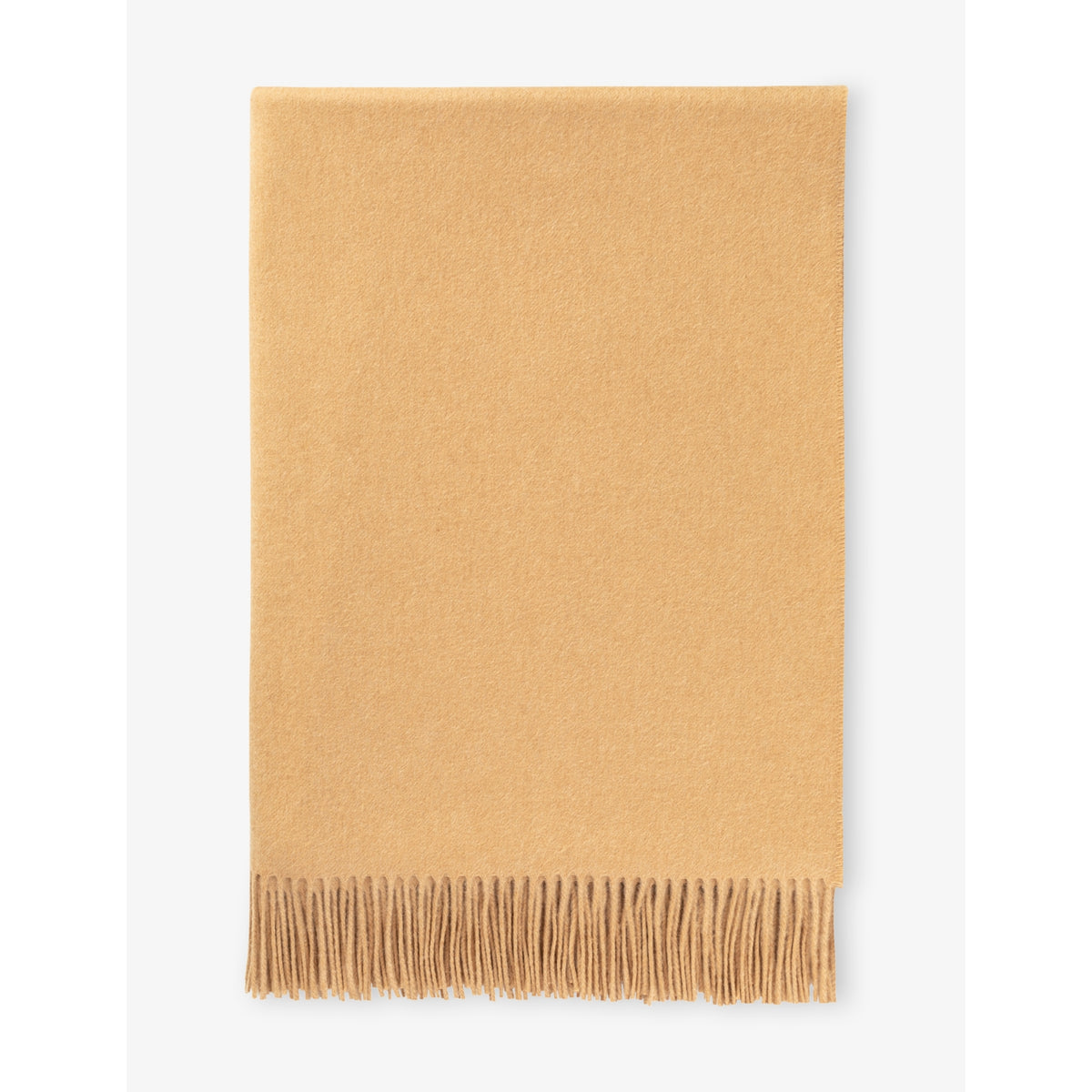 Plain Cashmere Throw 190cm x 140cm - CAMEL