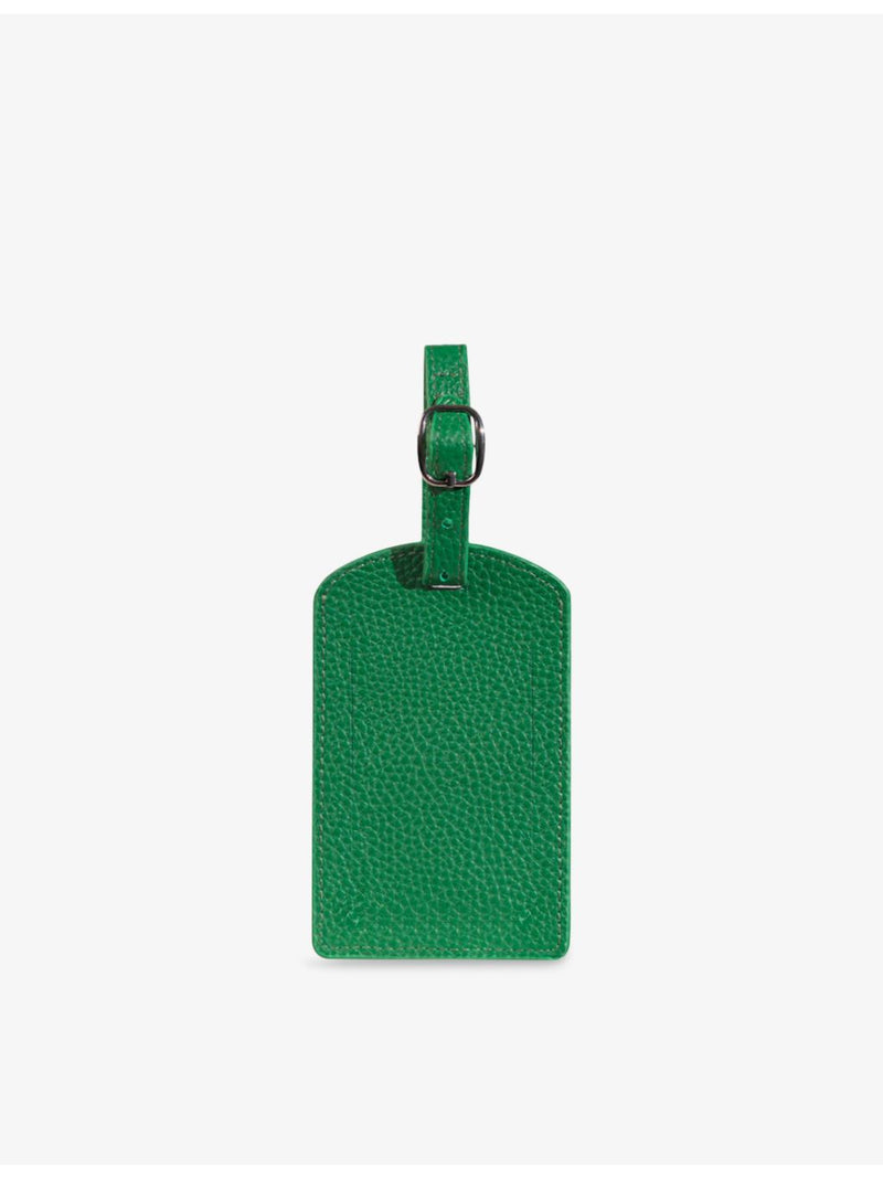 Mintapple top grain leather luggage tag with adjustable loop, imported from the UK