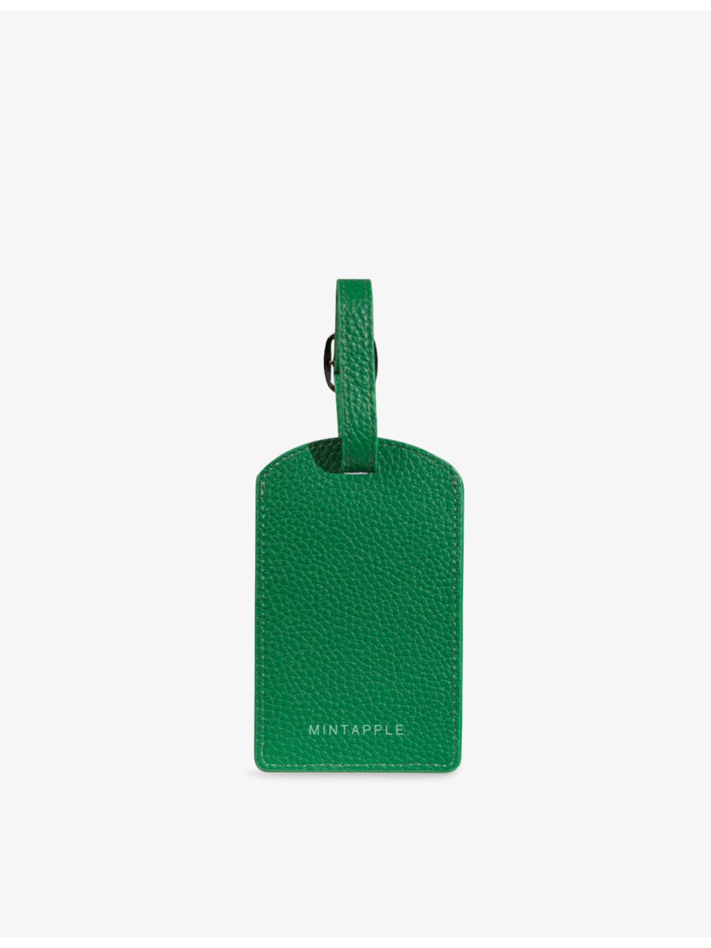 Mintapple top grain leather luggage tag with adjustable loop, imported from the UK