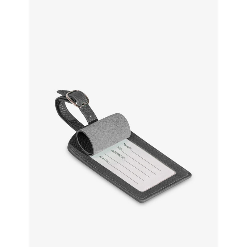 Mintapple top grain leather luggage tag 11.5x7cm, imported from the UK