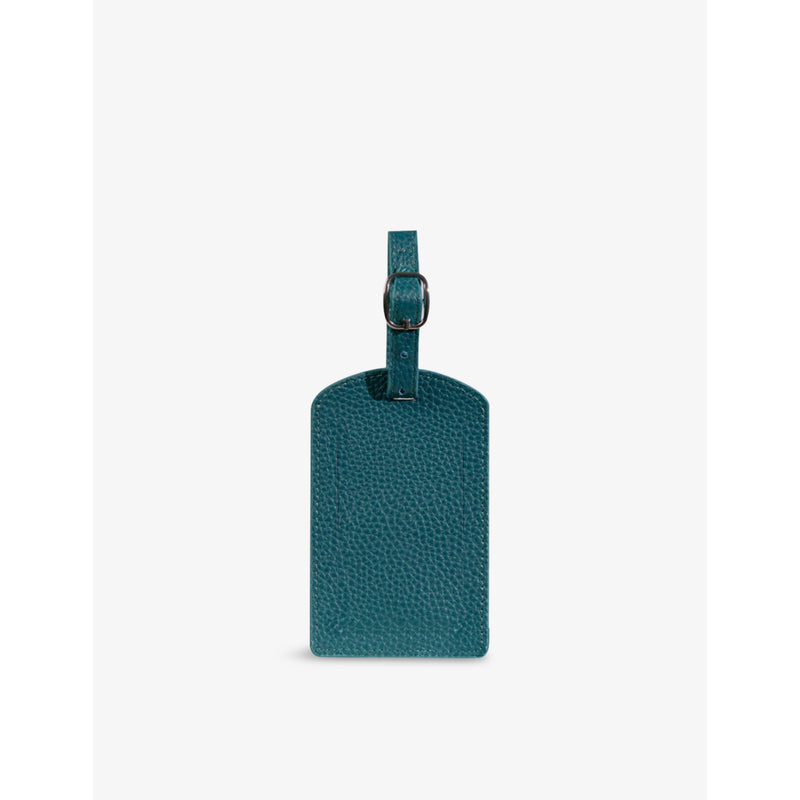 Mintapple top grain leather luggage tag 11.5cm x 7cm, imported from the UK