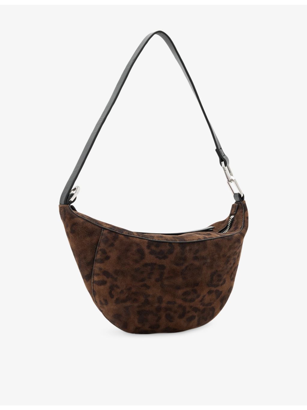AllSaints Luna Leppo suede shoulder bag leopard print - British product