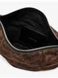 AllSaints Luna Leppo suede shoulder bag leopard print - British product