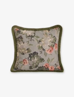 Soho Home Skylar printed linen cushion 50x50cm, imported from the UK