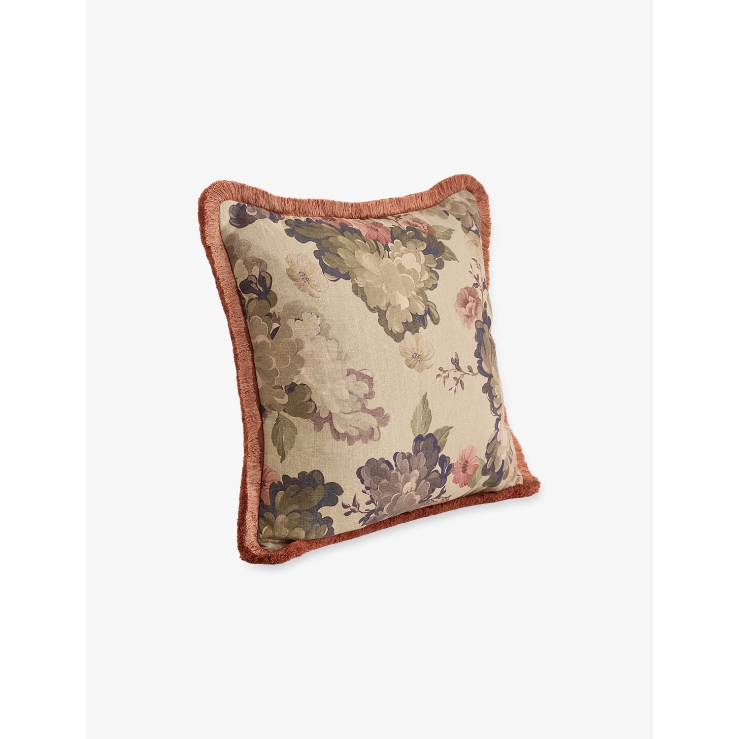 Soho Home Skylar printed linen cushion 50x50cm, imported from the UK