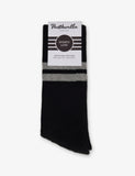 Pantherella cotton-blend crew socks with striped cuff - British product