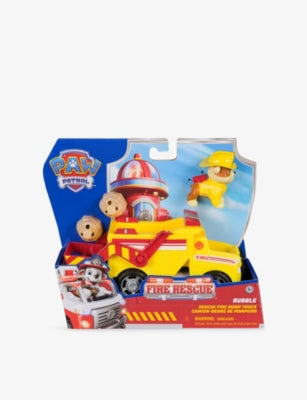 PAW Patrol Rubble Fire Cruiser toy vehicle playset with figure (British brand)