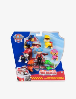 PAW Patrol Fire Rescue Rocky Fire Truck playset with 7 figures, imported from the UK