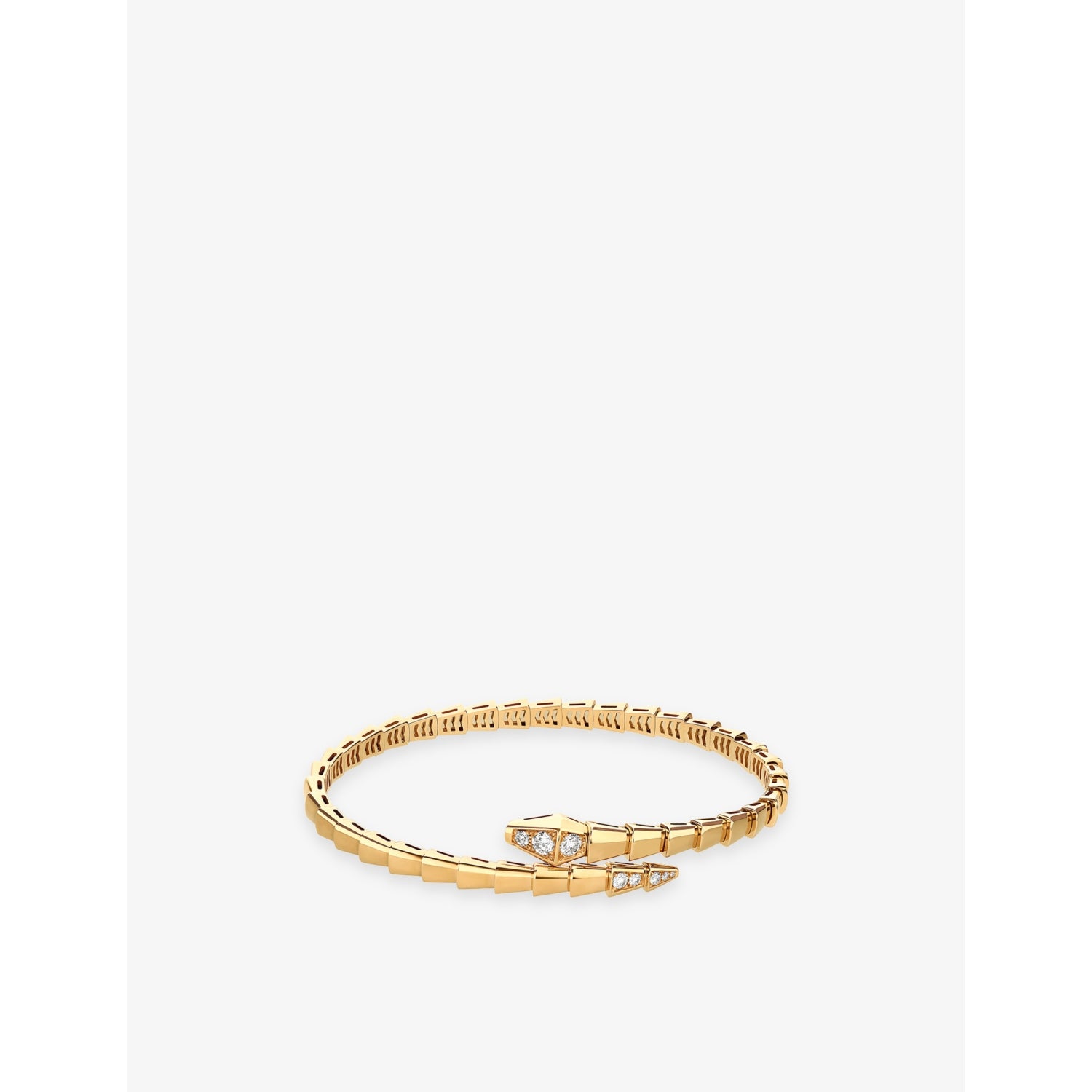 Serpenti Viper 18ct Yellow-Gold And 0.47ct Pavé Diamond Bracelet - 17CM