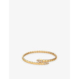 Serpenti Viper 18ct Yellow-Gold And 0.47ct Pavé Diamond Bracelet - 17CM