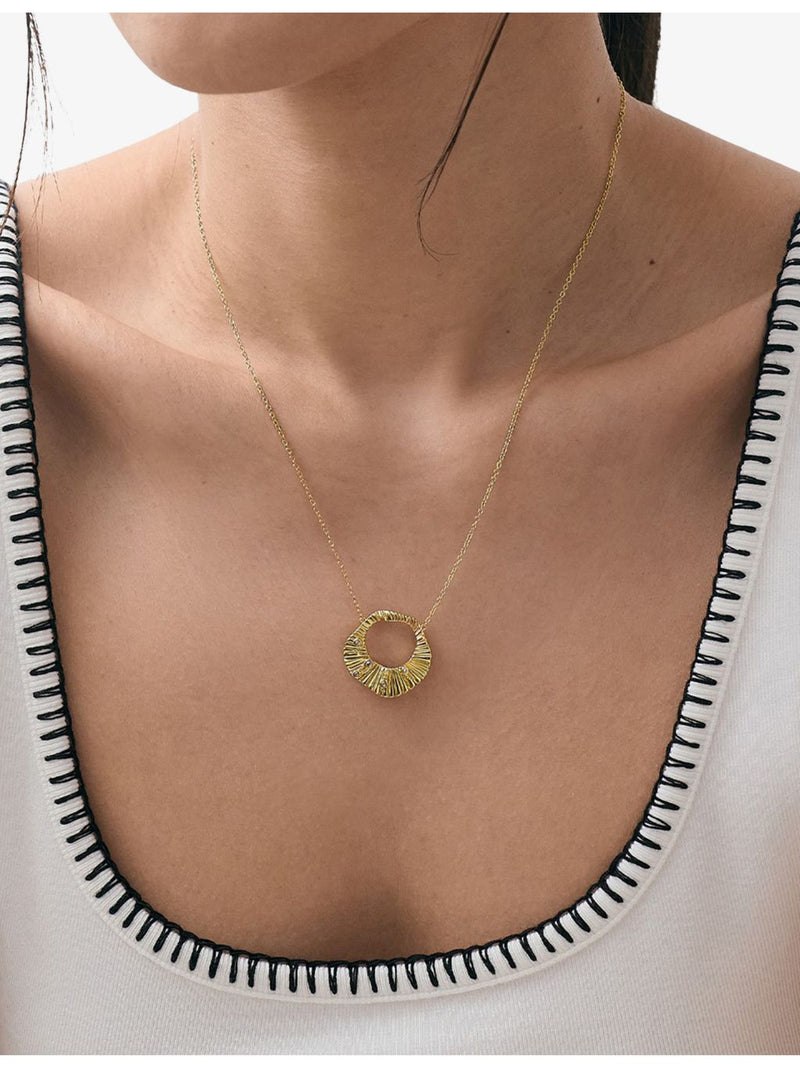 Astley Clarke gold and white sapphire pendant necklace, imported from the UK