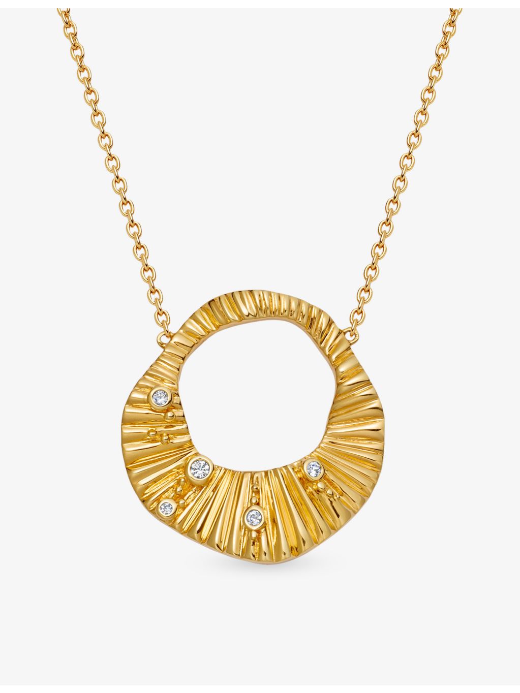 Astley Clarke gold and white sapphire pendant necklace, imported from the UK
