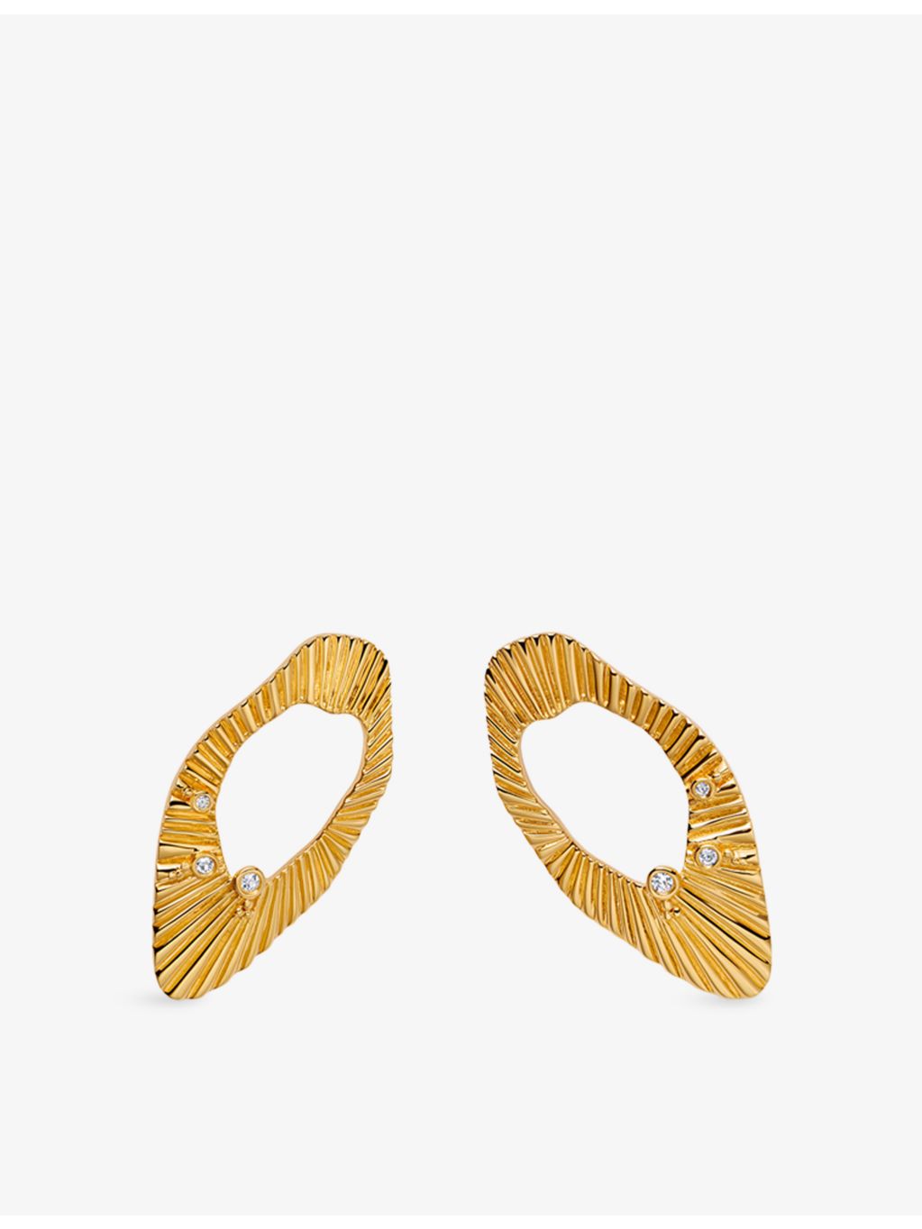 Astley Clarke Raye sapphire stud earrings 18ct gold plated - British product