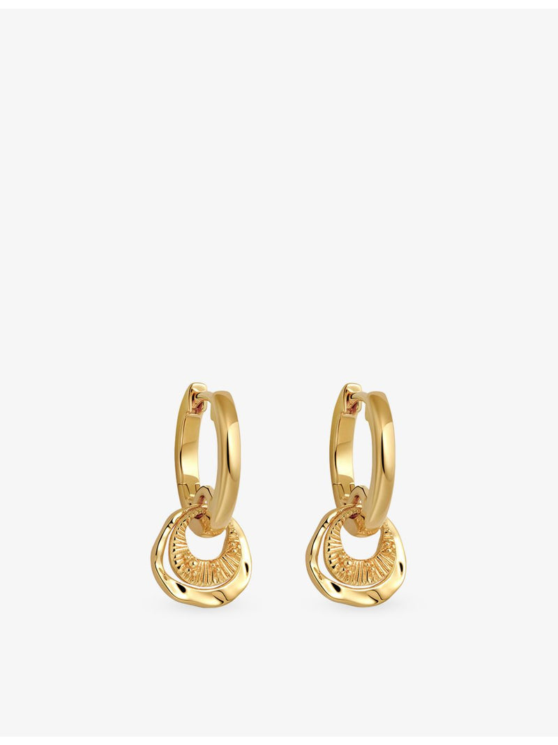 Astley Clarke 18ct yellow gold drop huggies earrings, UK version