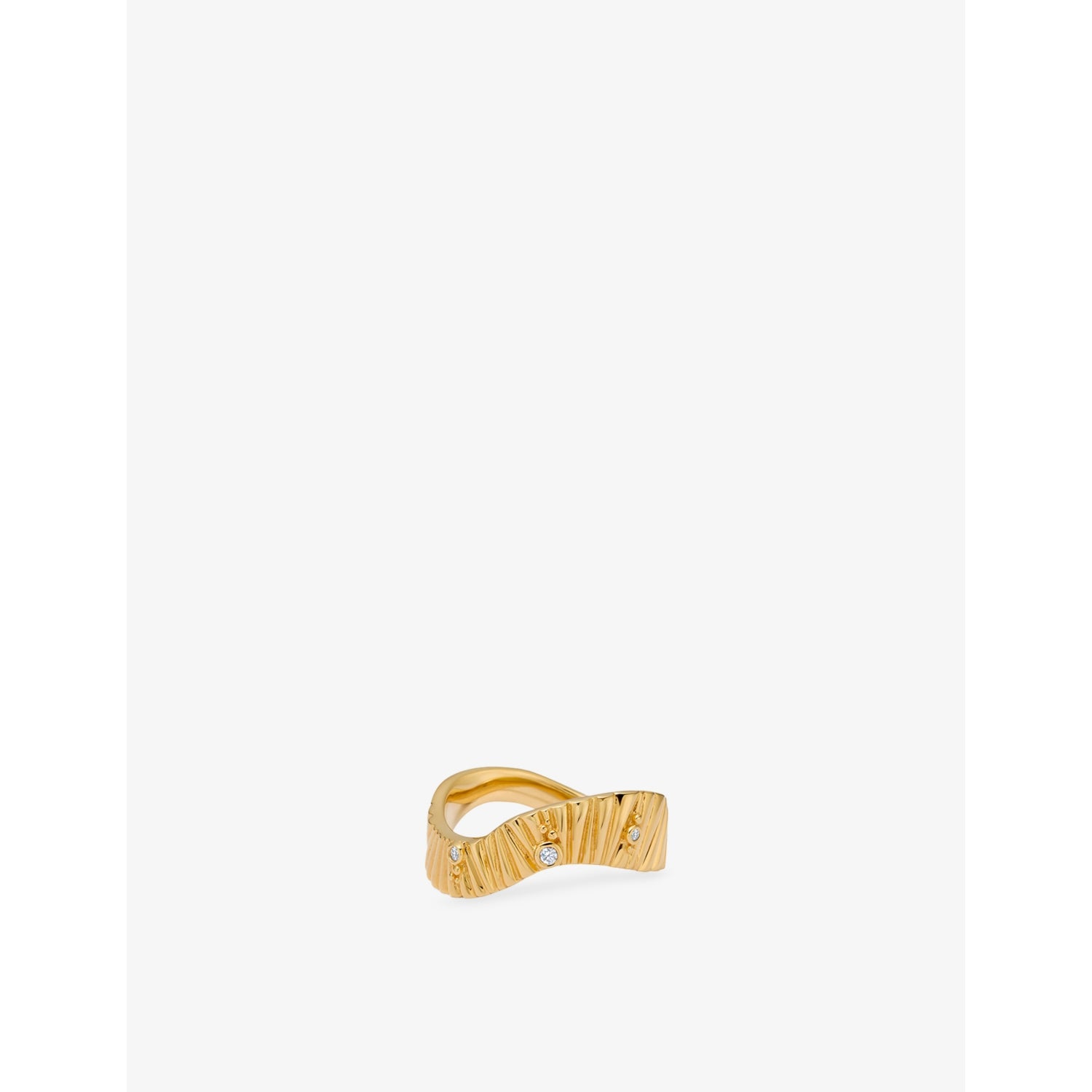 Raye 18ct Yellow Gold Vermeil And Lab-Grown White Sapphire Ring - L