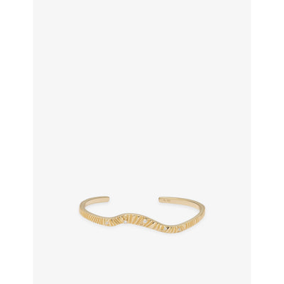 selfridges Astley Clarke Raye 18ct Yellow Gold Cuff Bangle- Buy online at McGrocer