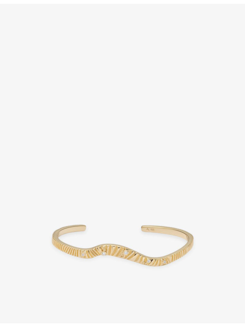 Astley Clarke 18ct yellow gold cuff bangle 58mm sterling silver (British brand)