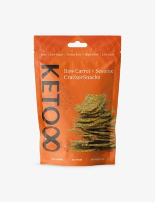 Keto8 raw carrot and sesame crackers 35g, imported from the UK