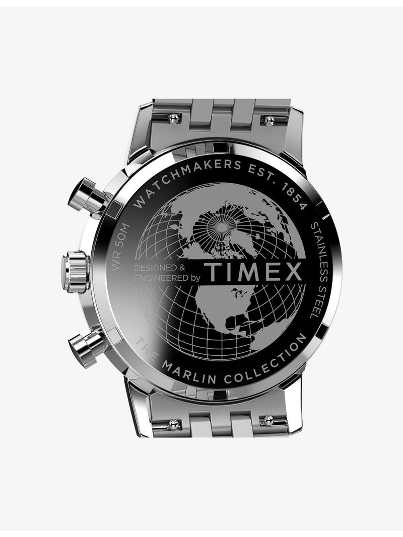 Timex Marlin chronograph tachymeter stainless steel watch 40mm, imported from the UK