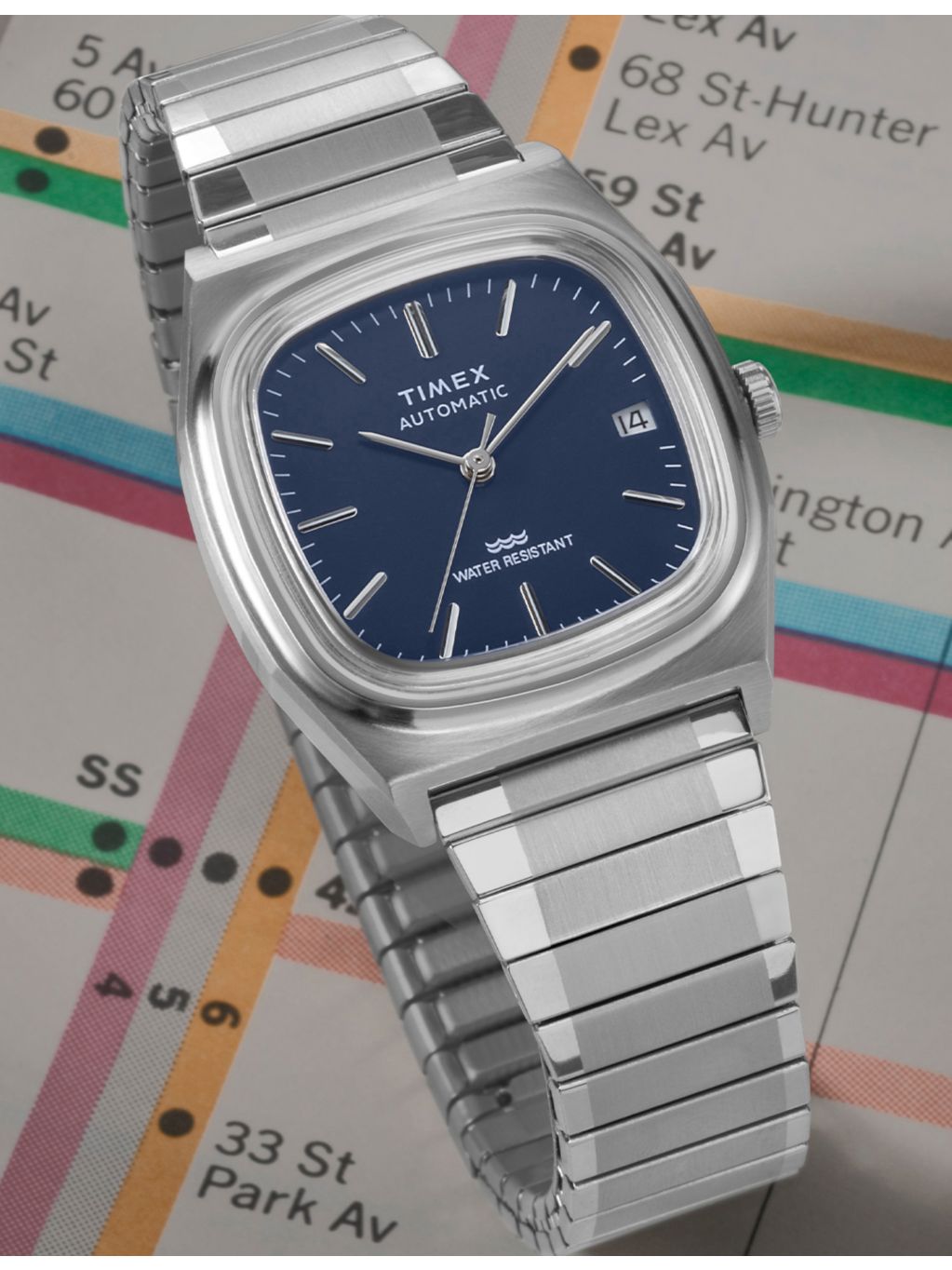 Timex 1983 E-Line automatic watch 34mm, UK version
